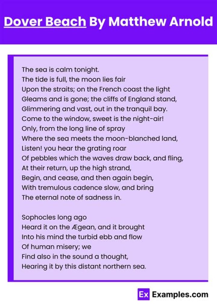 What is the main idea of the poem Dover Beach?